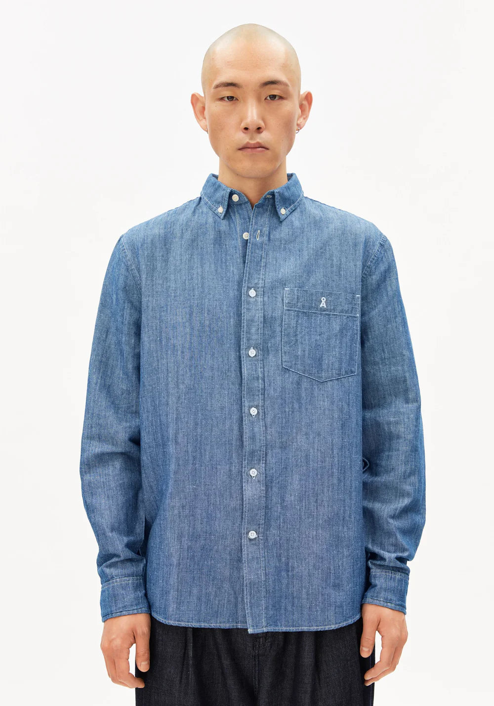 Armedangels - CHAMBRAY-LEINEN LANGARMHEMD esla - WERTE FREUNDE