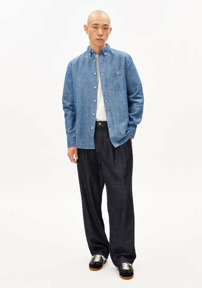 Armedangels - CHAMBRAY-LEINEN LANGARMHEMD esla - WERTE FREUNDE