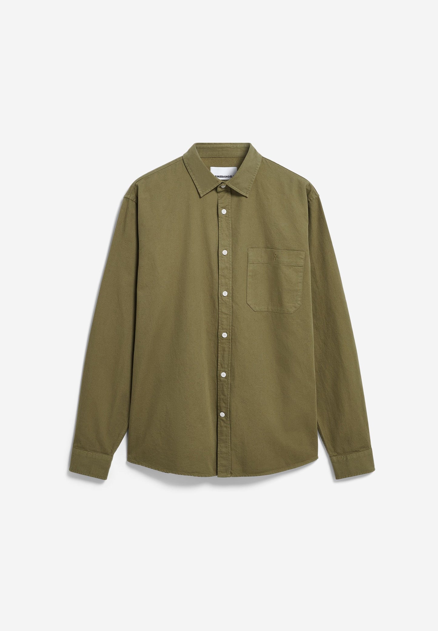Armedangels - GMT DYE LEINENLANGARMHEMD fatigue green - WERTE FREUNDE