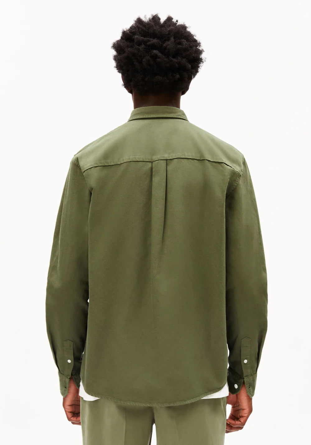 Armedangels - GMT DYE LEINENLANGARMHEMD fatigue green - WERTE FREUNDE