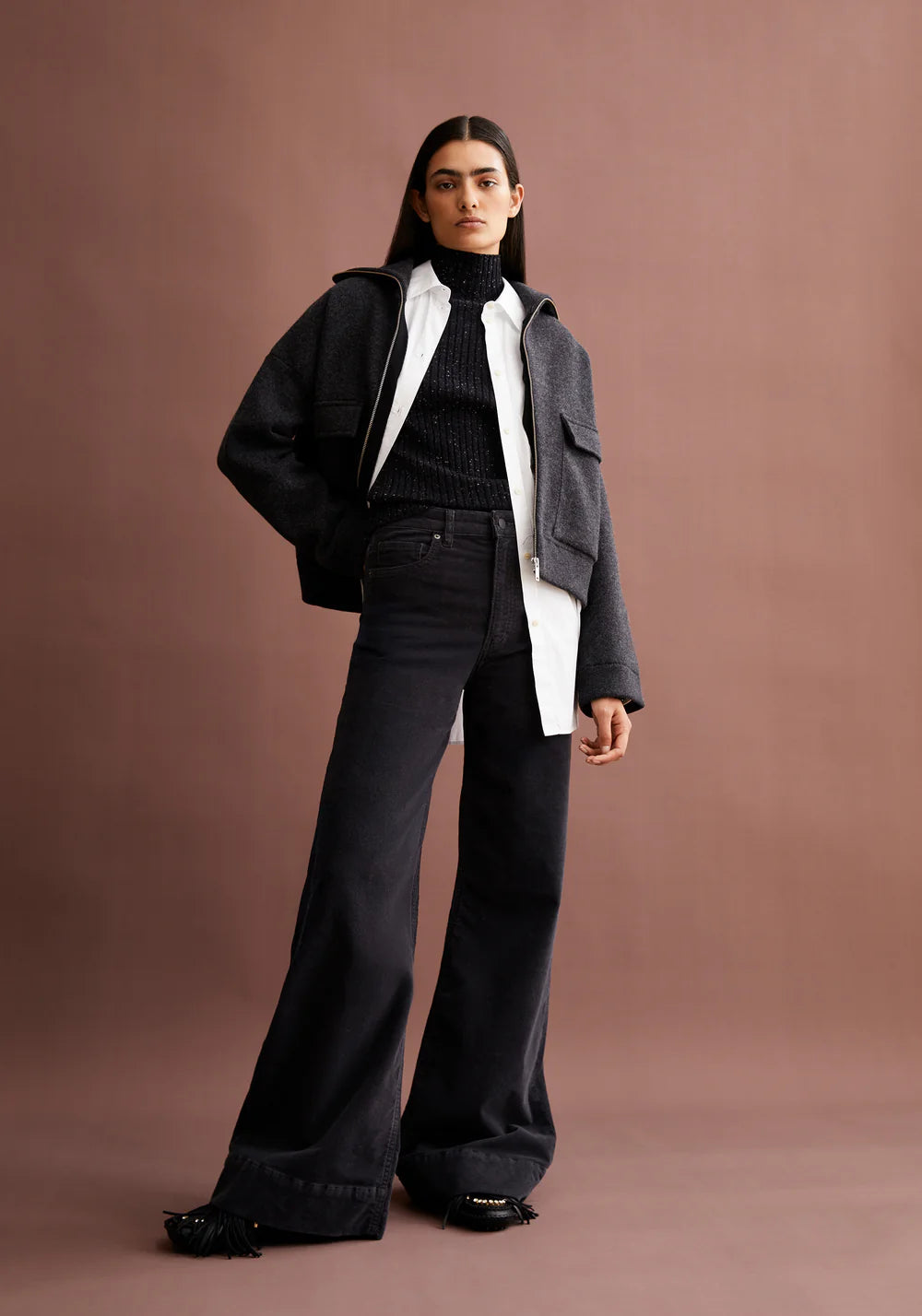 Armedangels - MURLIAA CORDUROY Hose Stoffhose dark steel - WERTE FREUNDE