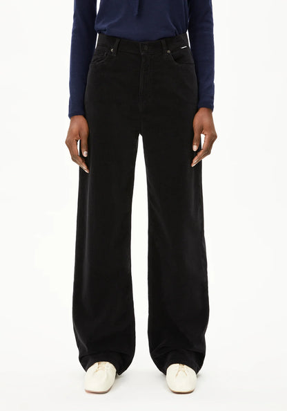 Armedangels - ENIJAA VELVET Hose Stoffhose black - WERTE FREUNDE