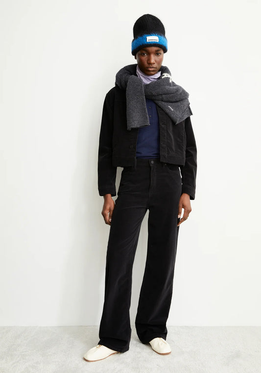 Armedangels - ENIJAA VELVET Hose Stoffhose black - WERTE FREUNDE