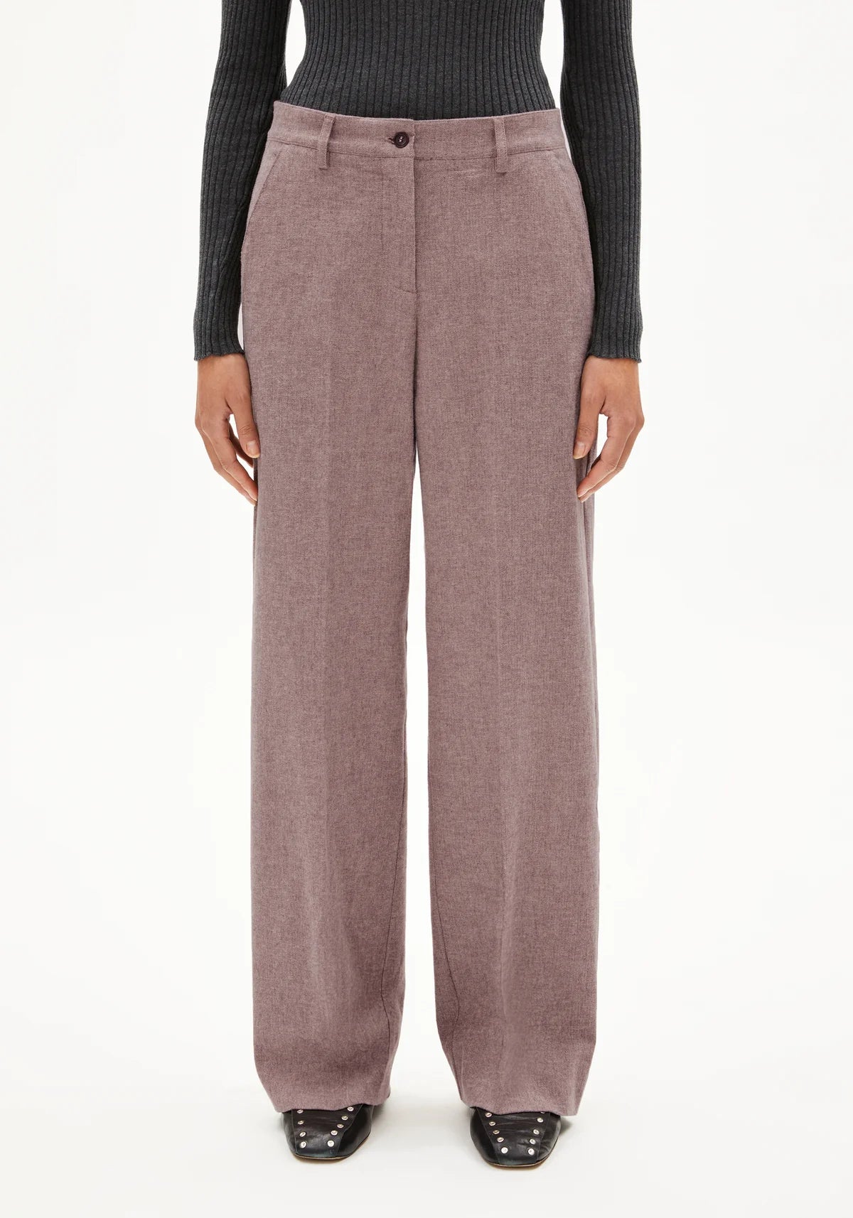 Armedangels - LEANDRAA HANDAAS Hose Stoffhose pure-dark cranberry - WERTE FREUNDE