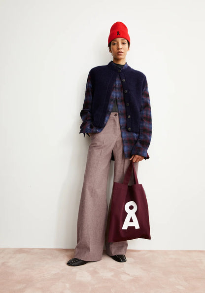 Armedangels - LEANDRAA HANDAAS Hose Stoffhose pure-dark cranberry - WERTE FREUNDE