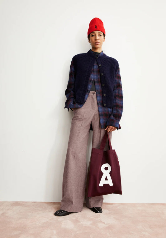 Armedangels - LEANDRAA HANDAAS Hose Stoffhose pure-dark cranberry - WERTE FREUNDE