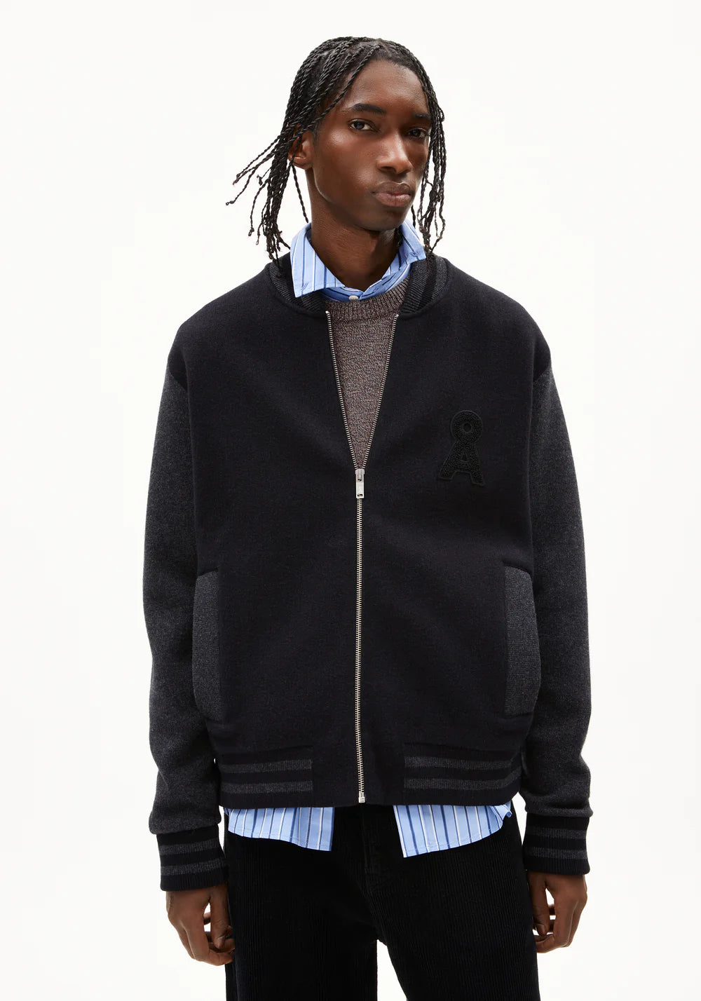 Armedangels - KEDAAWYAN Jacken/Outerwear Strick black-steel melange - WERTE FREUNDE