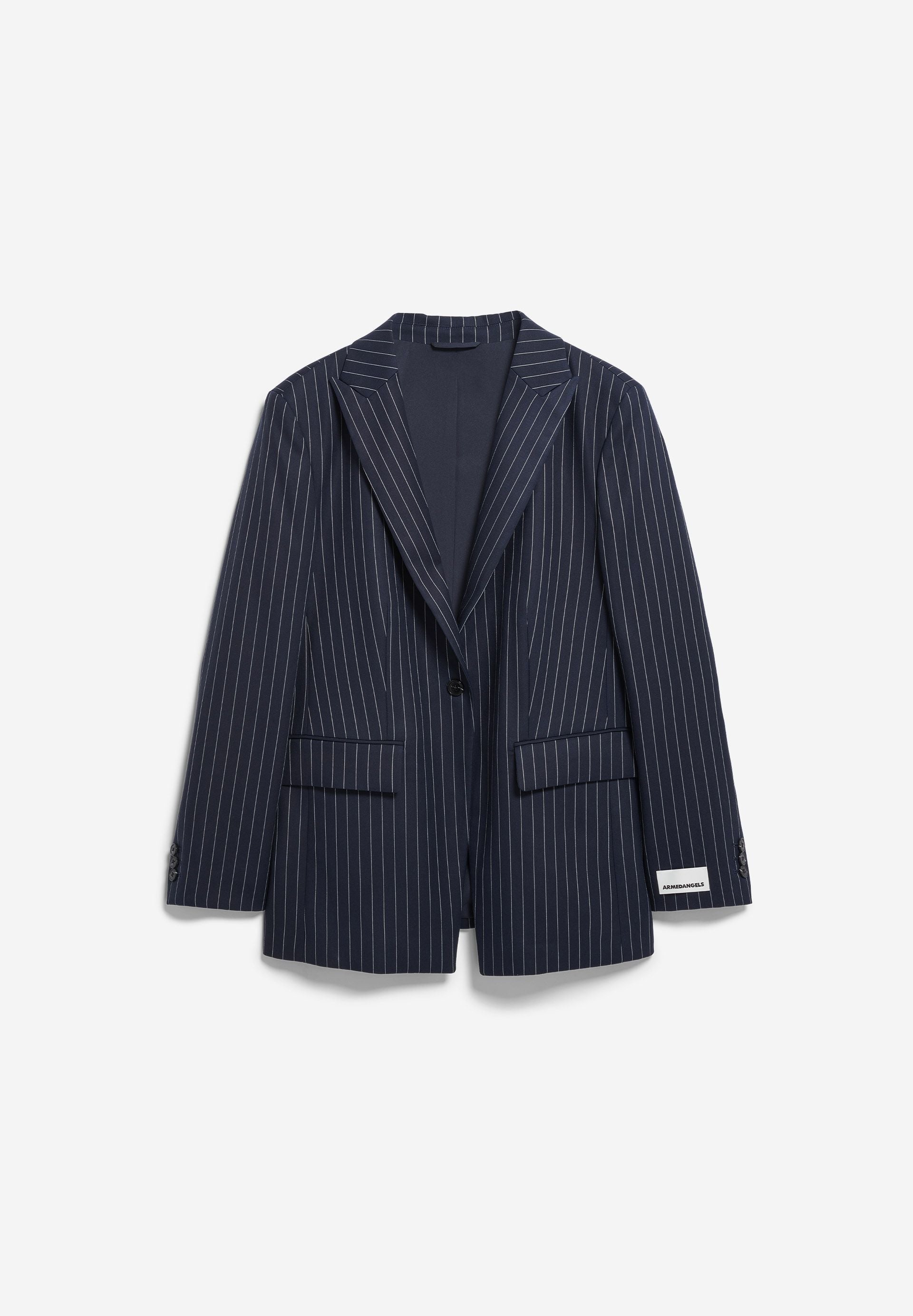 Armedangels - MIKULAA NADELSTREIFENBLAZER night sky-white - WERTE FREUNDE