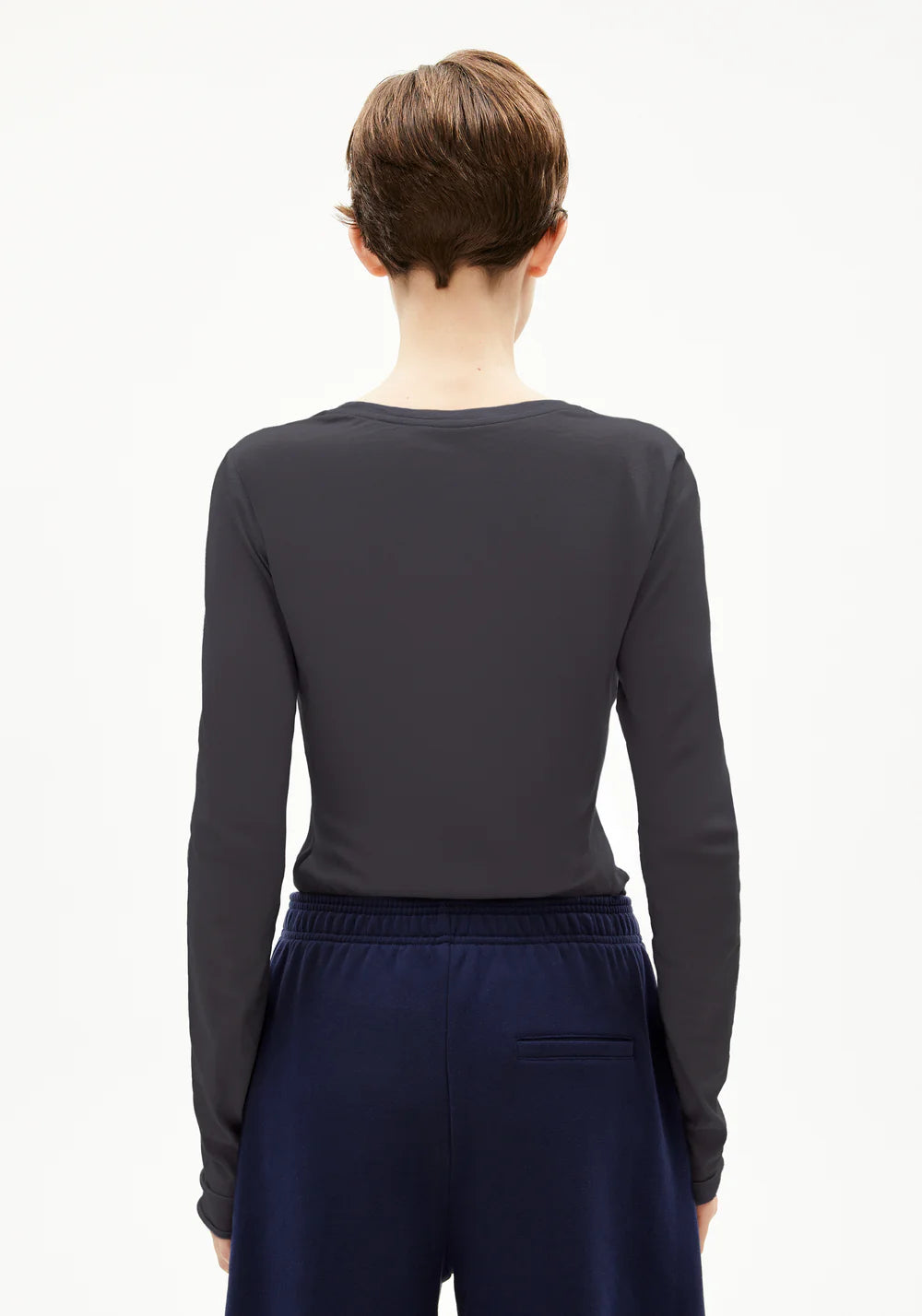 Armedangels - EINIAARA SOFT Jersey Shirts Longsleeve dark steel - WERTE FREUNDE