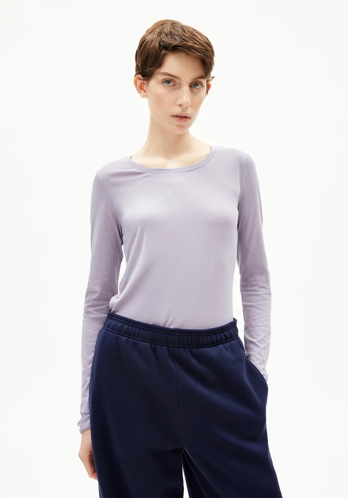 Armedangels - EINIAARA SOFT Jersey Shirts Longsleeve frozen lavender - WERTE FREUNDE