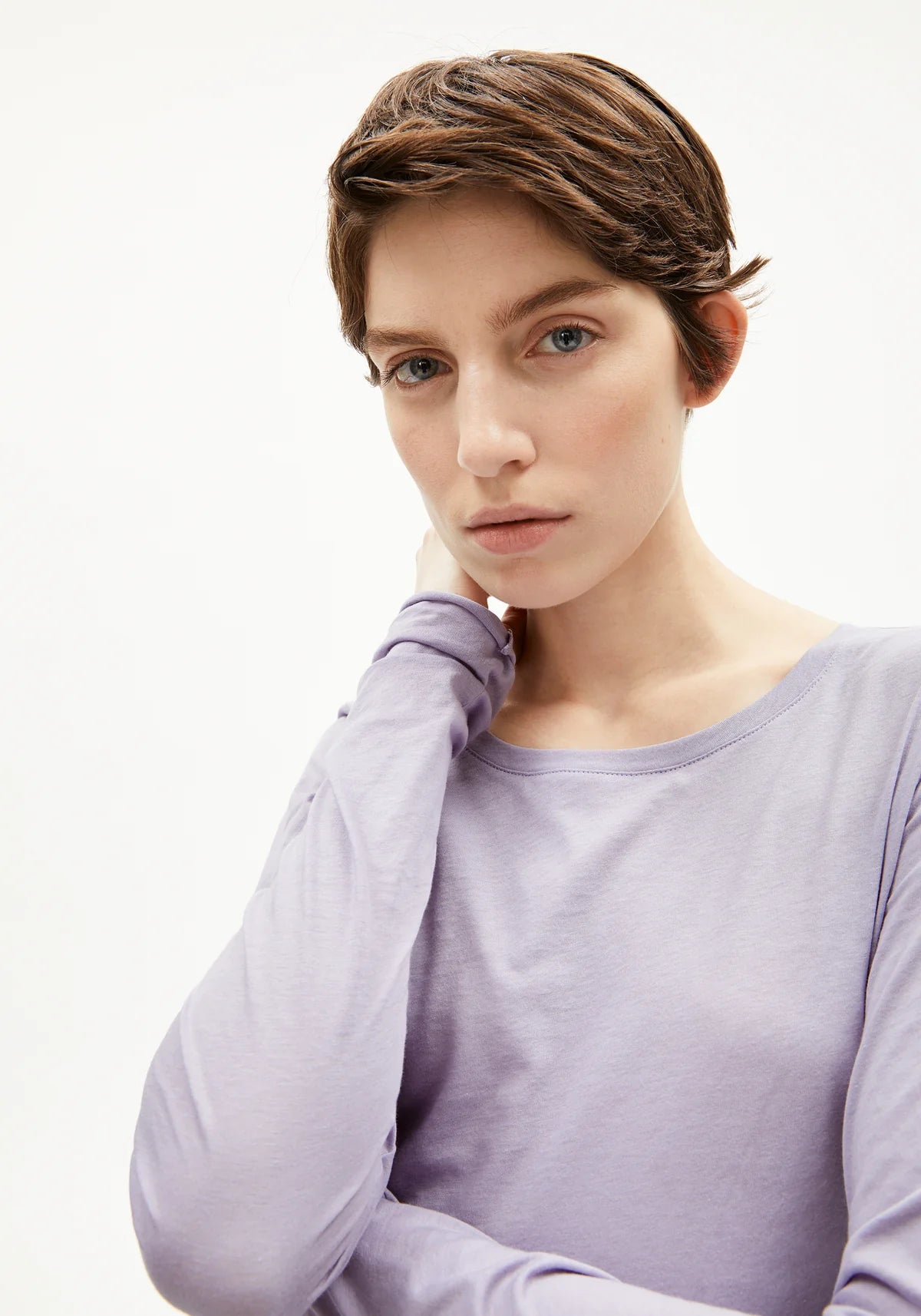 Armedangels - EINIAARA SOFT Jersey Shirts Longsleeve frozen lavender - WERTE FREUNDE