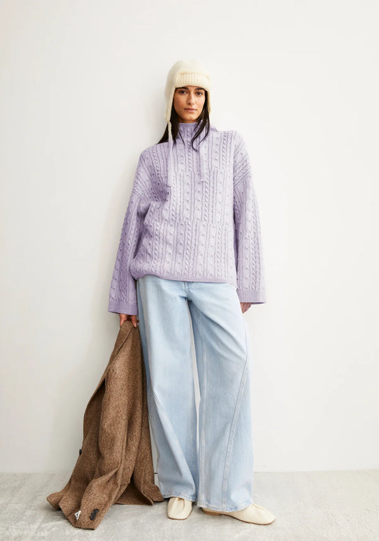 Armedangels - AAORI VANISE Strick Pullover oatmilk-frozen lavender - WERTE FREUNDE