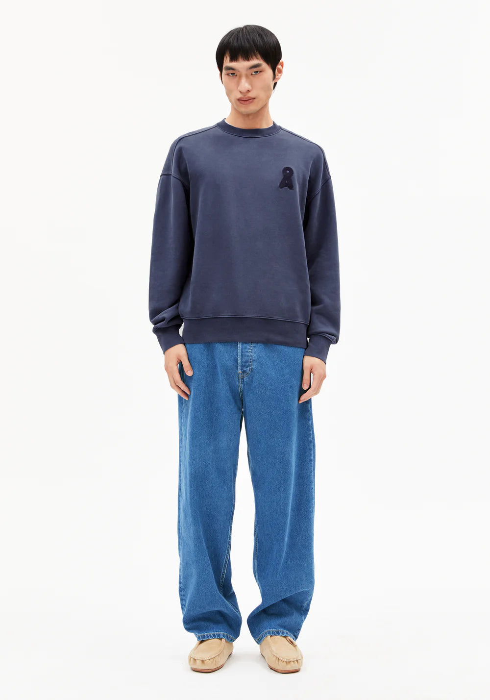 Armedangels - ICONIC Å EMAAL GMT DYE Sweatshirts blue noon washed - WERTE FREUNDE