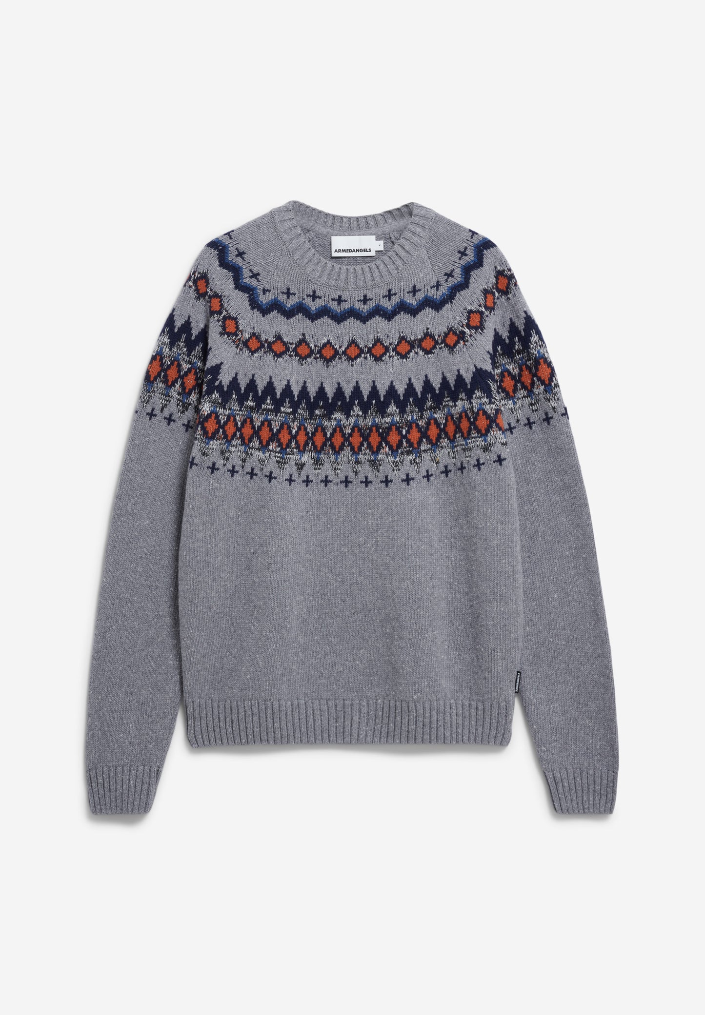 Armedangels - KAALLA FAIR ISLE Strick Pullover silver melange-dusty orange - WERTE FREUNDE