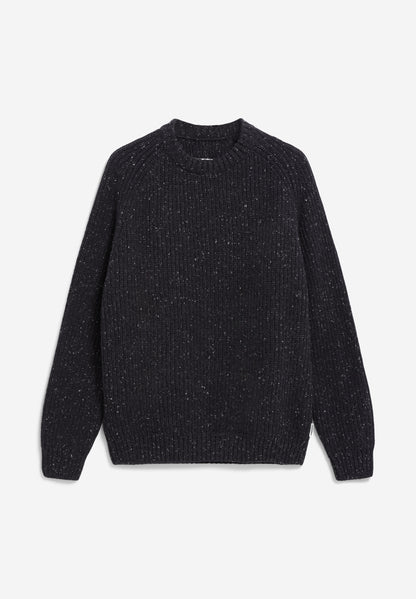 Armedangels - KIAANO TWEED Strick Pullover black-oatmilk tweed - WERTE FREUNDE