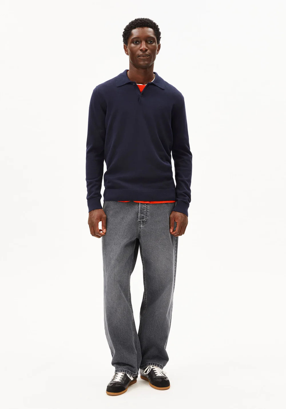 Armedangels - LANGARM-STRICKPOLOSHIRT night sky - WERTE FREUNDE