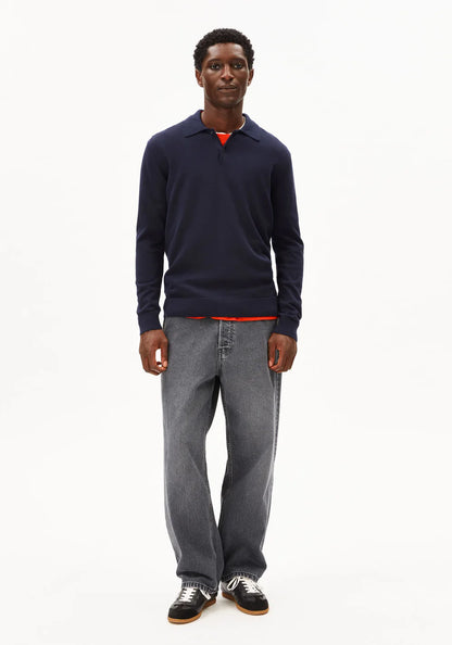 Armedangels - LANGARM-STRICKPOLOSHIRT night sky - WERTE FREUNDE