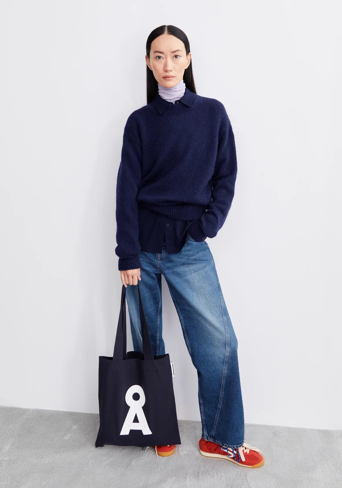 Armedangels - BALBAA PREMIUM Strick Pullover tinted navy - WERTE FREUNDE