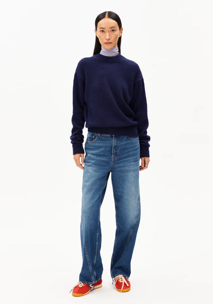 Armedangels - BALBAA PREMIUM Strick Pullover tinted navy - WERTE FREUNDE