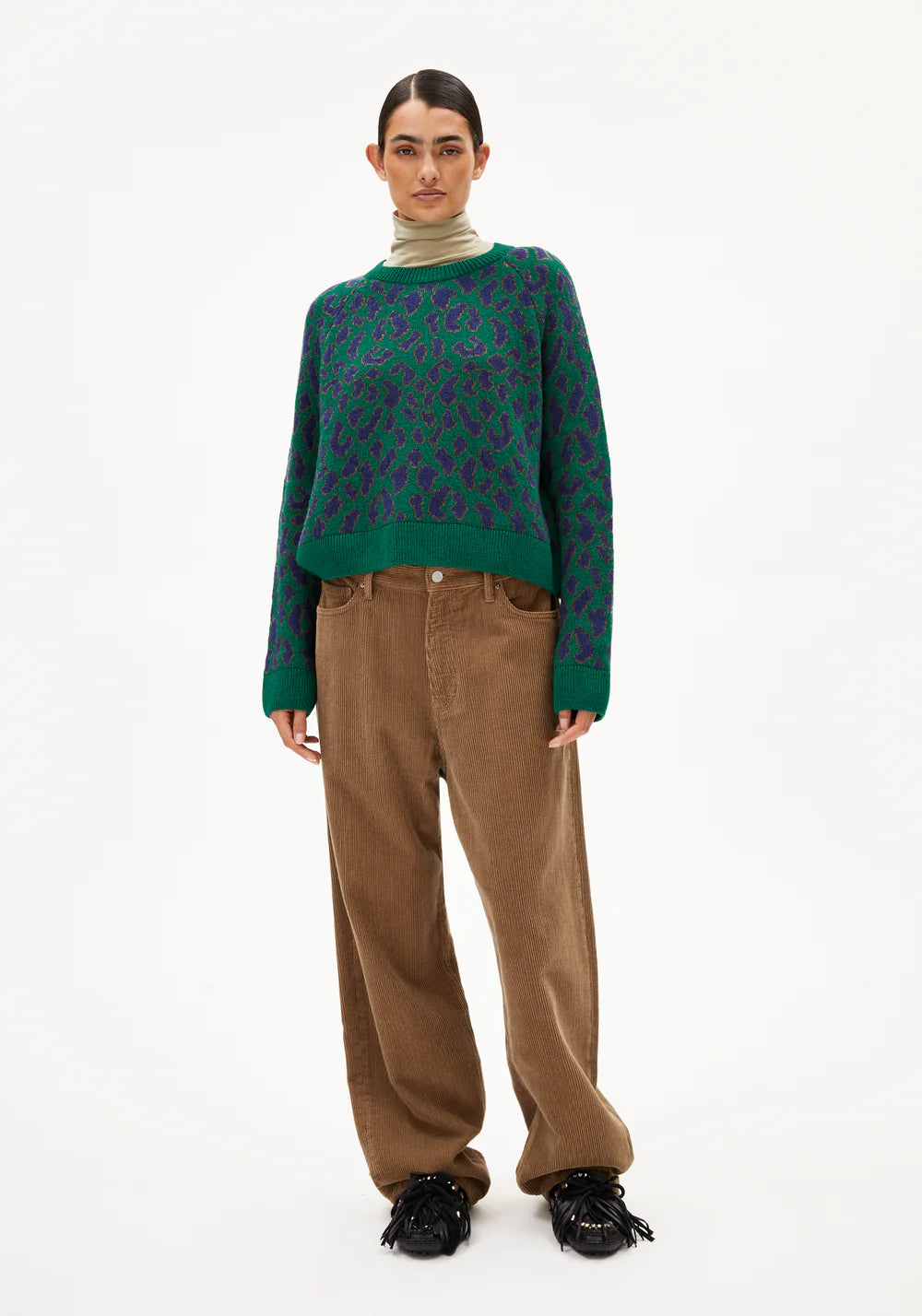 Armedangels - DILIRIAA LEOPAA Strick Pullover emerald green - WERTE FREUNDE