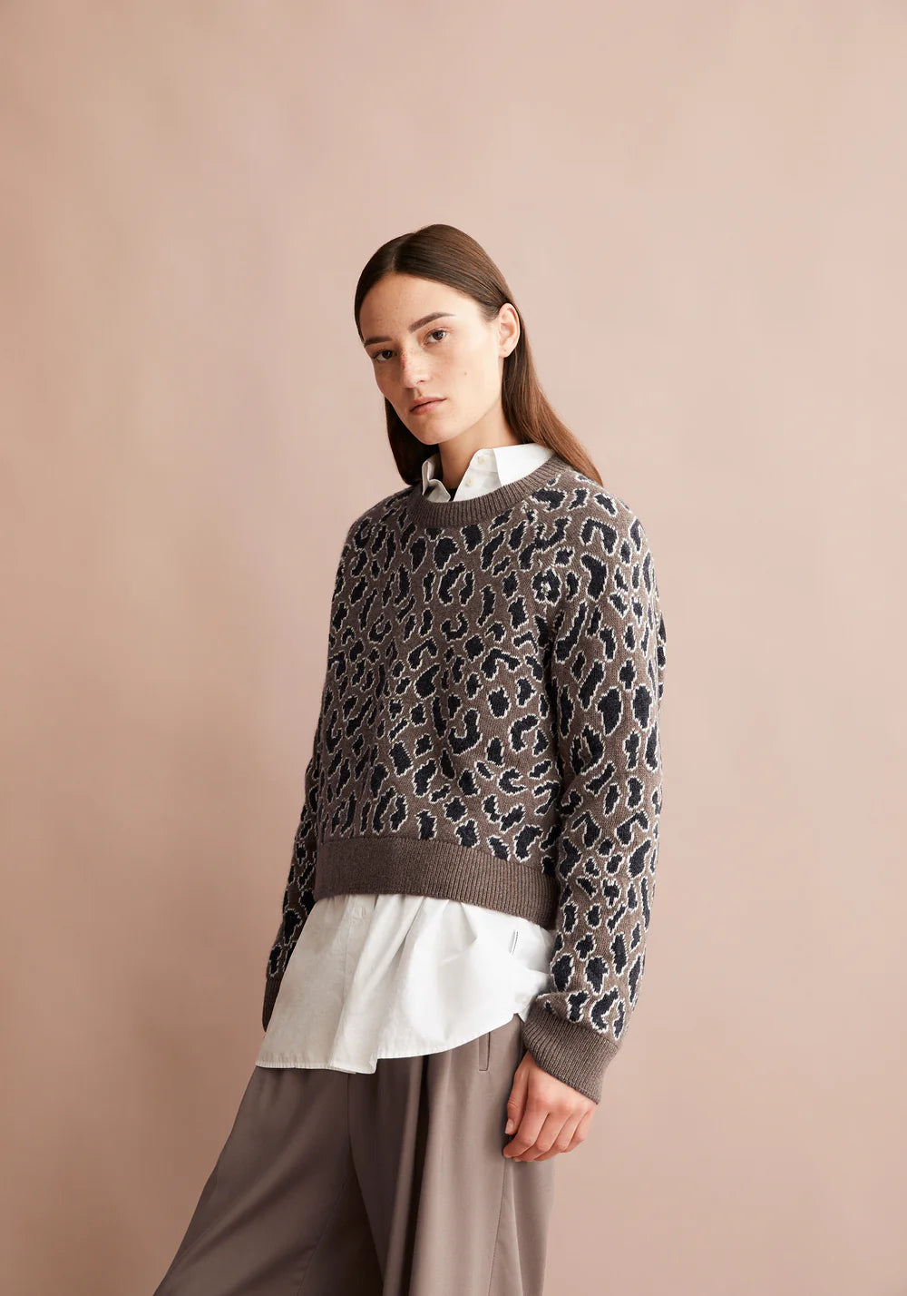 Armedangels - DILIRIAA LEOPAA Strick Pullover walnut cream - WERTE FREUNDE