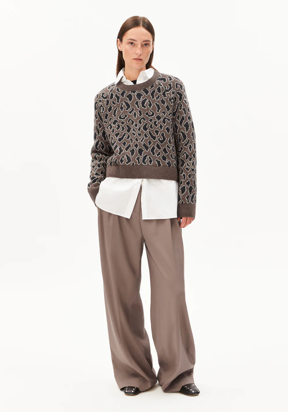 Armedangels - DILIRIAA LEOPAA Strick Pullover walnut cream - WERTE FREUNDE