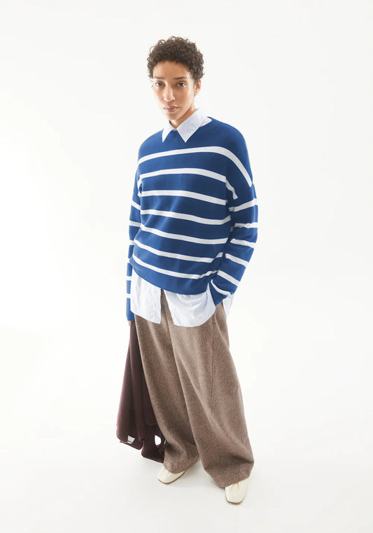 Armedangels - MERINAA STRIPES Strick Pullover dark morning-oatmilk - WERTE FREUNDE