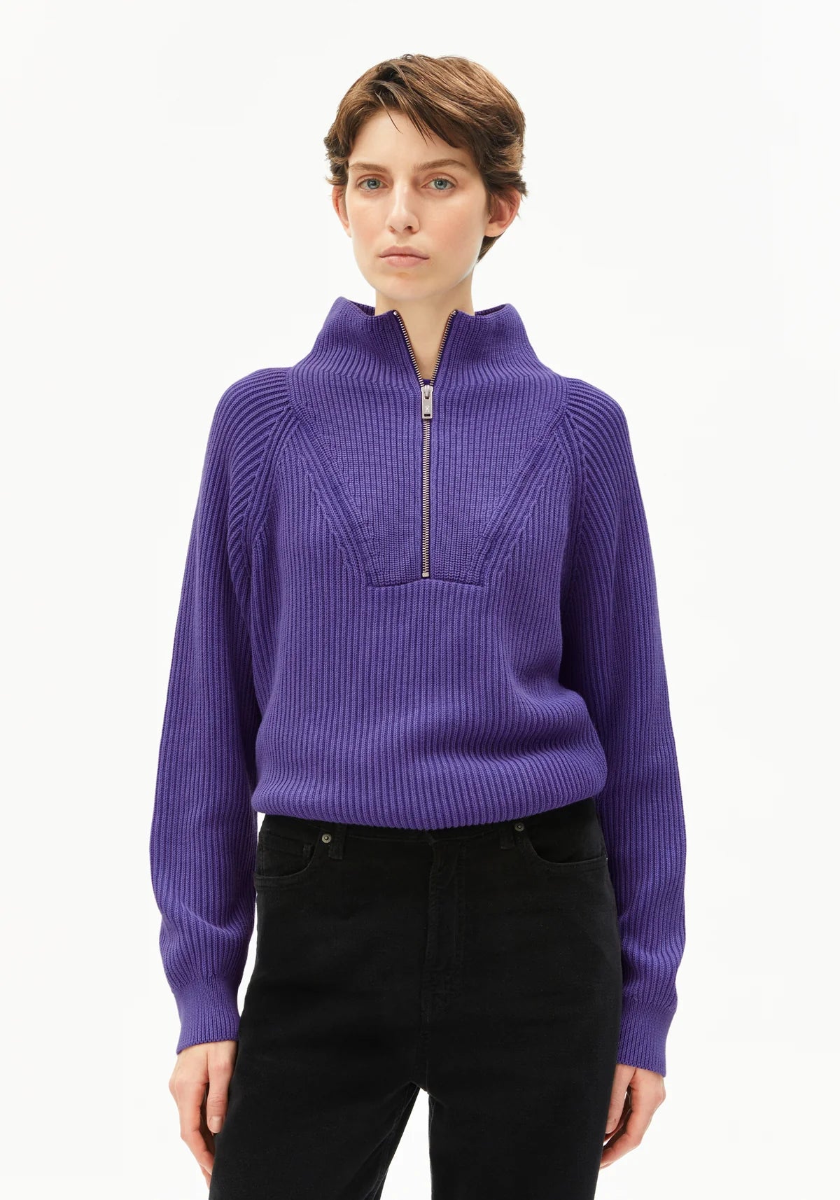 Armedangels - RONYIAAS GMT DYE Strick Pullover indigo lilac - WERTE FREUNDE