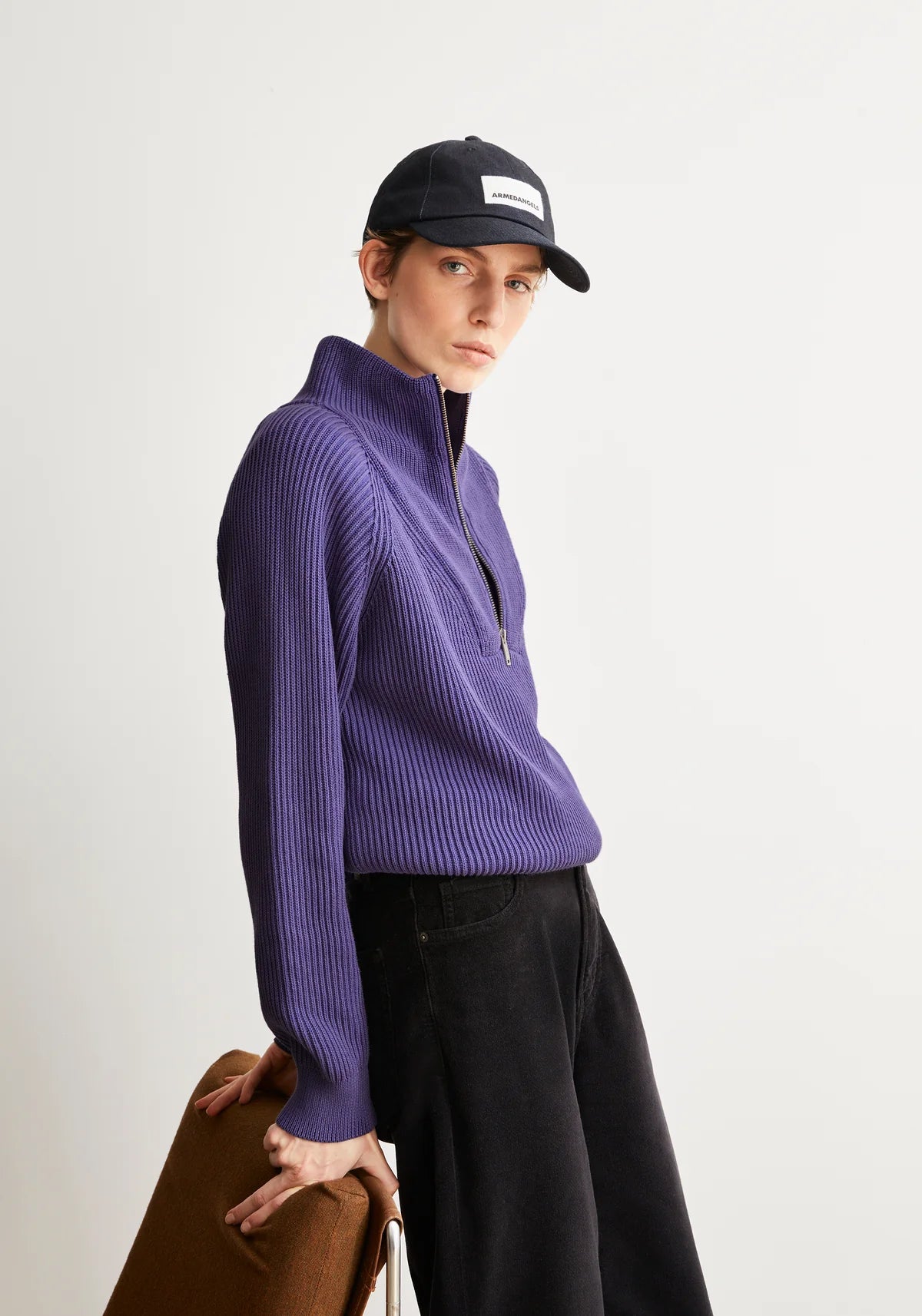 Armedangels - RONYIAAS GMT DYE Strick Pullover indigo lilac - WERTE FREUNDE