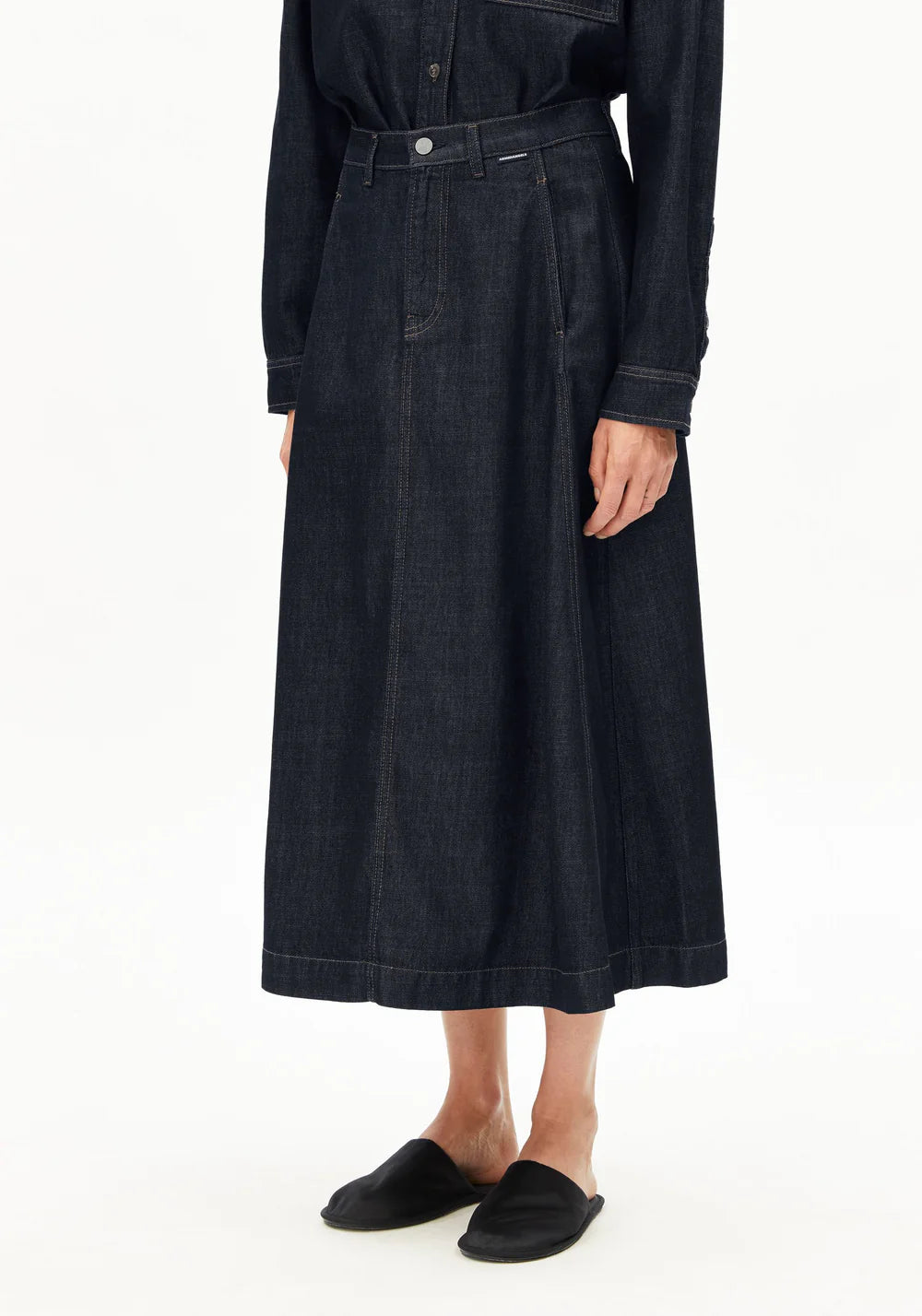 Armedangels - PANELLED JEANS-MIDI-ROCK rinse - WERTE FREUNDE