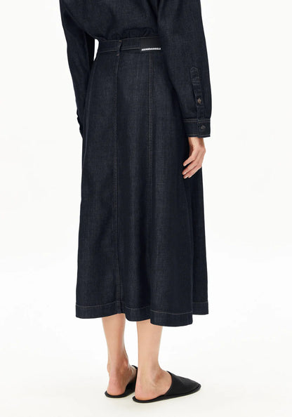 Armedangels - PANELLED JEANS-MIDI-ROCK rinse - WERTE FREUNDE