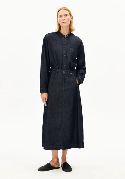 Armedangels - PANELLED JEANS-MIDI-ROCK rinse - WERTE FREUNDE