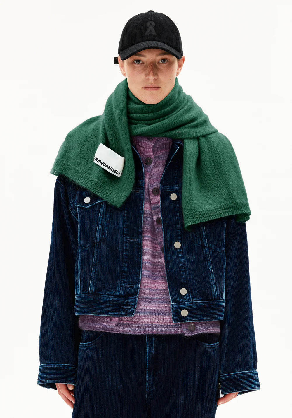 Armedangels - YUKINAA SOLID Accessoires Schal emerald green - WERTE FREUNDE
