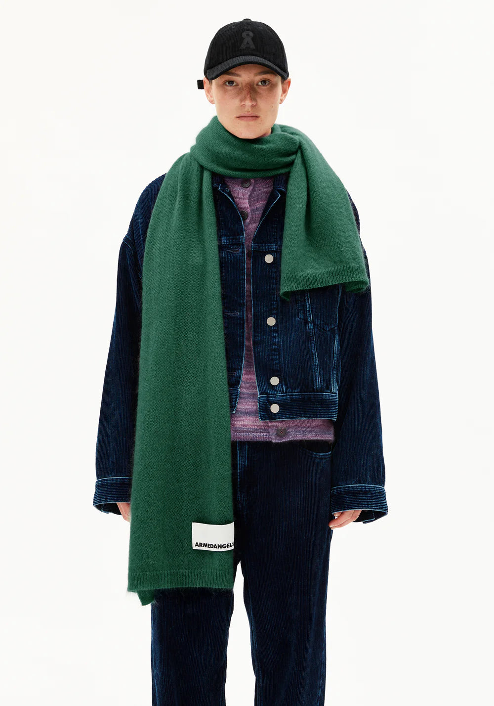 Armedangels - YUKINAA SOLID Accessoires Schal emerald green - WERTE FREUNDE