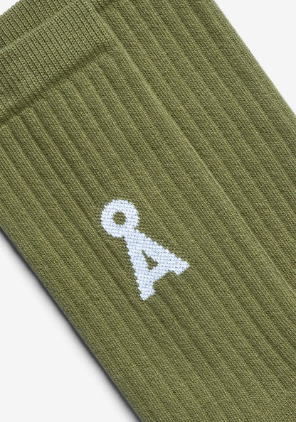 Armedangels - SAAMUS BOLD SOCKS fatigue green - WERTE FREUNDE