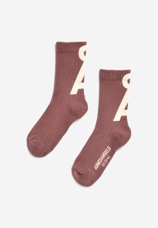 Armedangels - SAAMUS SHORT Accessoires Socken dark berry-pale peach - WERTE FREUNDE