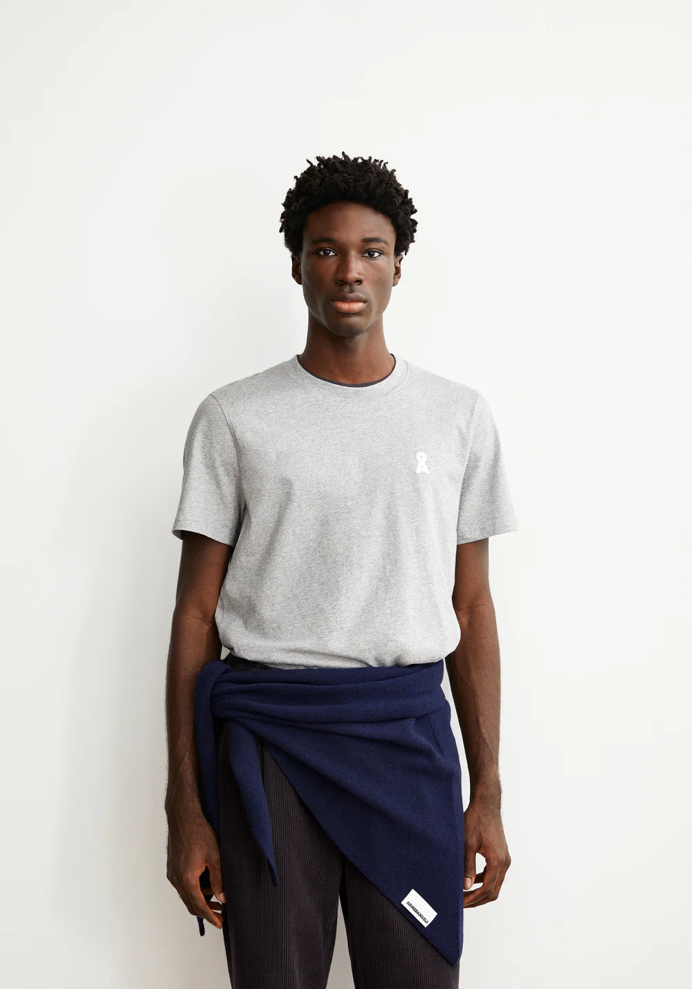 Armedangels - ICONIC Å MAARKOS MLNG Jersey Shirts T-Shirt silver melange - WERTE FREUNDE