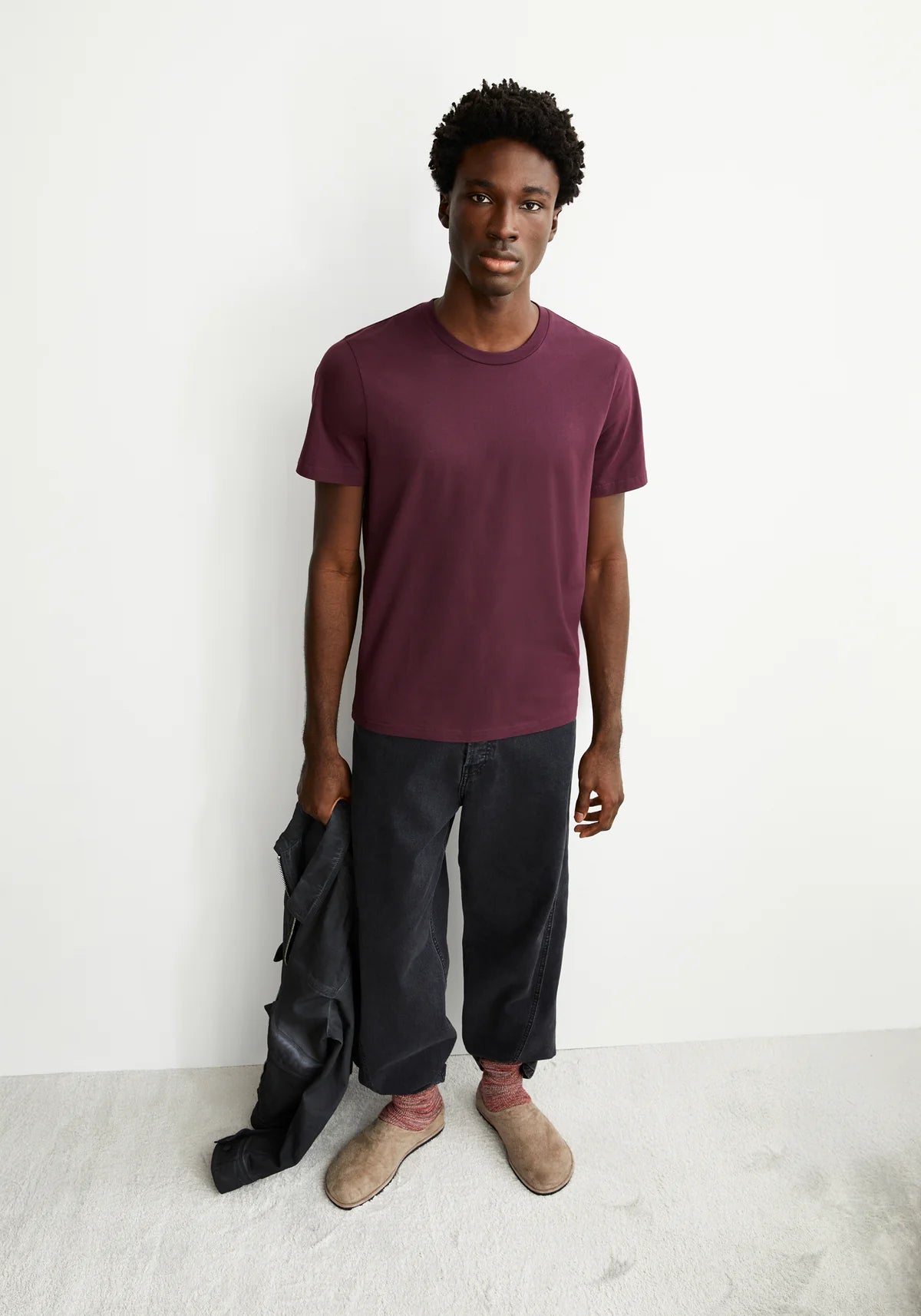 Armedangels - JAAMES Jersey Shirts T-Shirt dark cranberry - WERTE FREUNDE