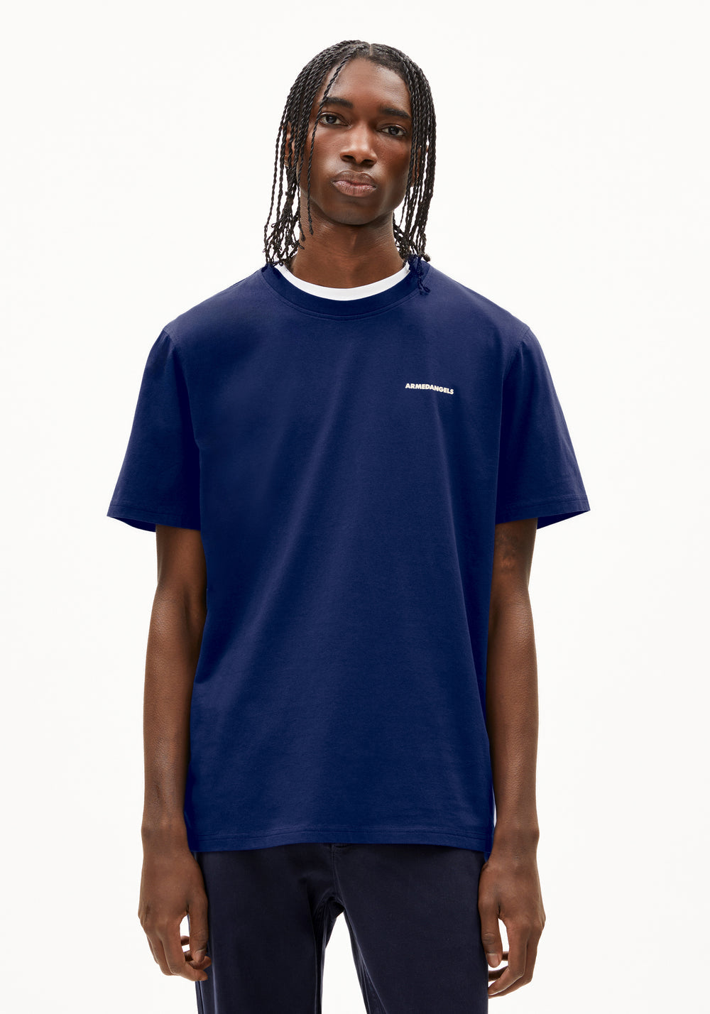 Armedangels - MAARKOS L. FREE SWIM Jersey Shirts T-Shirt blue noon - WERTE FREUNDE