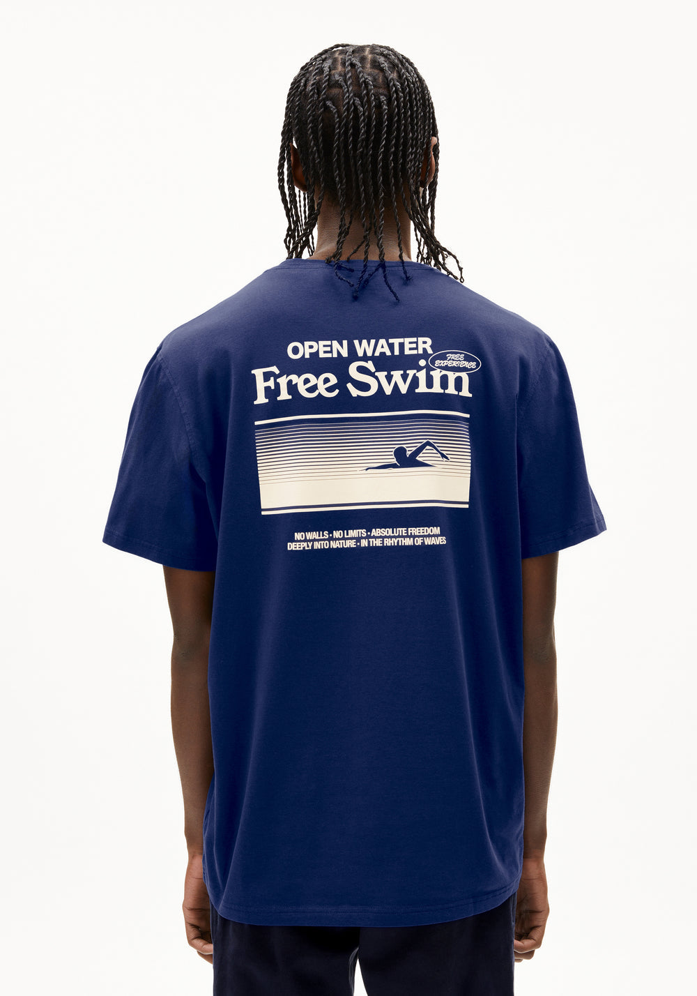 Armedangels - MAARKOS L. FREE SWIM Jersey Shirts T-Shirt blue noon - WERTE FREUNDE