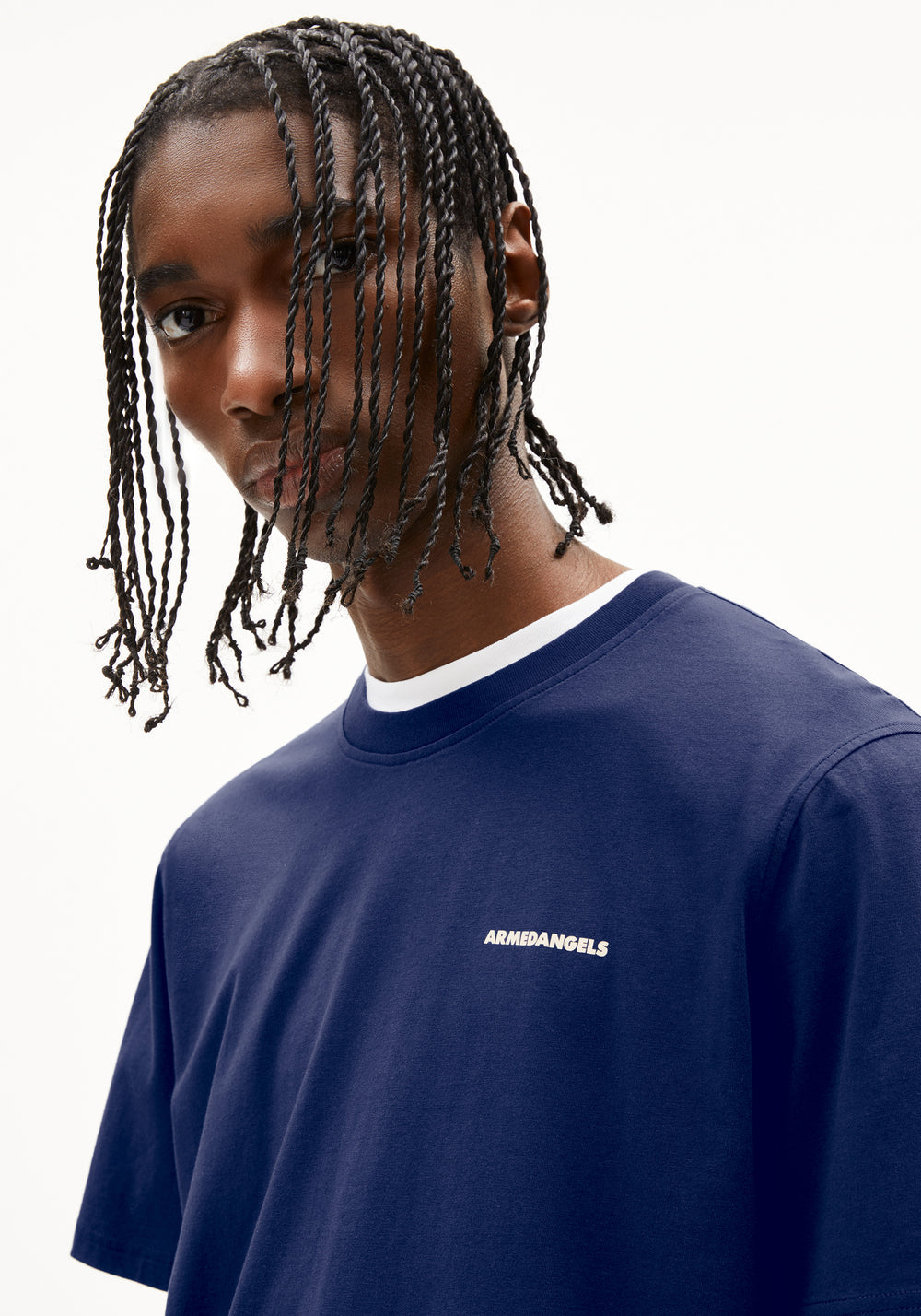 Armedangels - MAARKOS L. FREE SWIM Jersey Shirts T-Shirt blue noon - WERTE FREUNDE