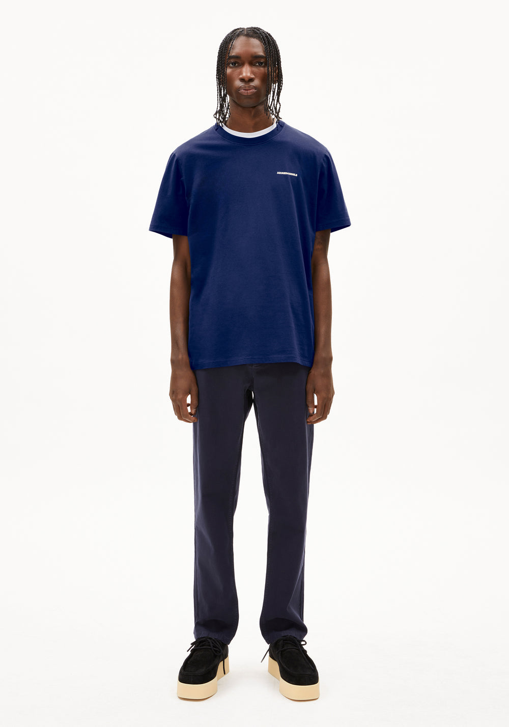 Armedangels - MAARKOS L. FREE SWIM Jersey Shirts T-Shirt blue noon - WERTE FREUNDE