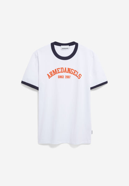 Armedangels - MAARKOS RINGER Shirts T-Shirt white - WERTE FREUNDE