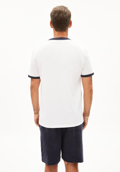 Armedangels - MAARKOS RINGER Shirts T-Shirt white - WERTE FREUNDE