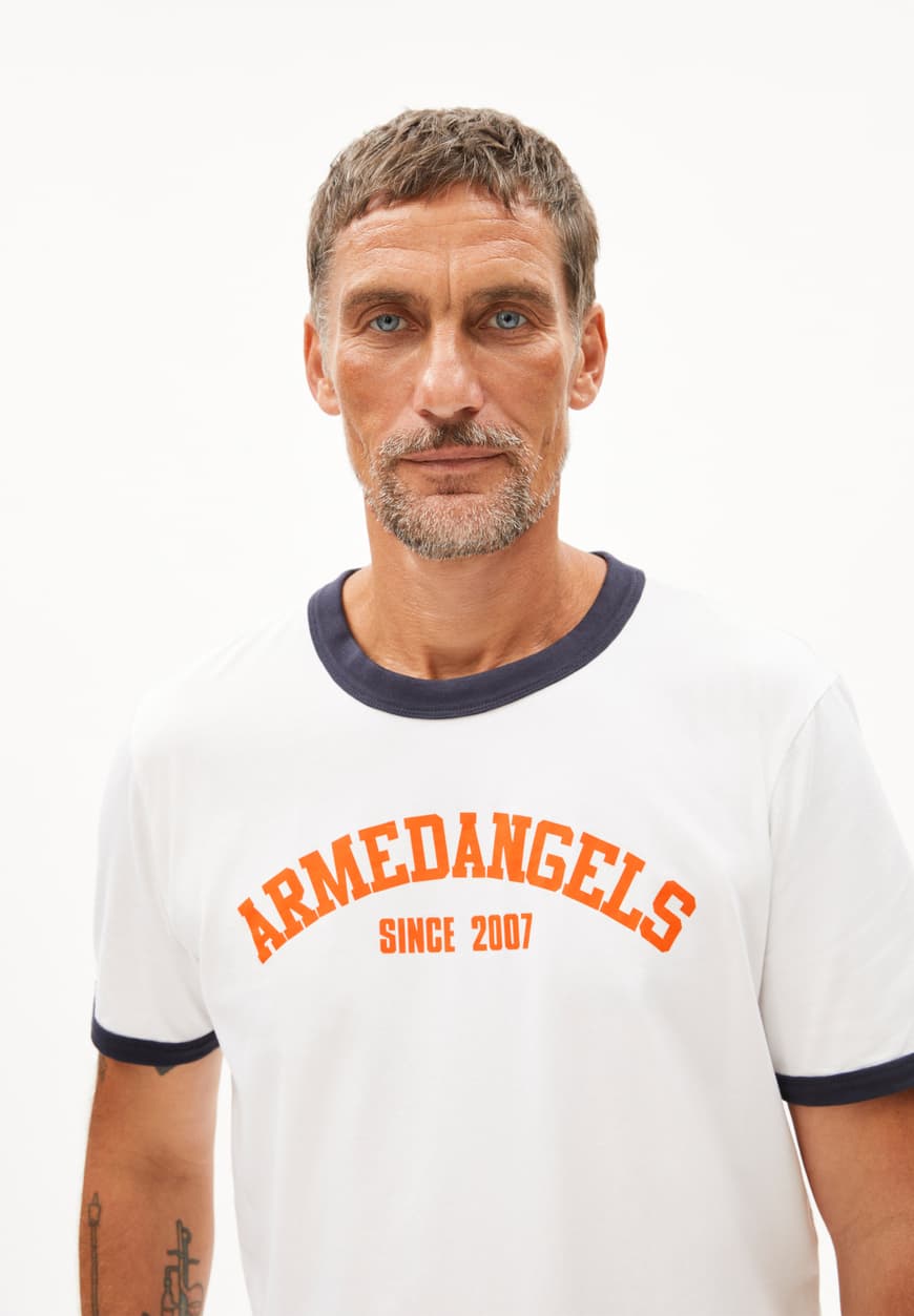 Armedangels - MAARKOS RINGER Shirts T-Shirt white - WERTE FREUNDE