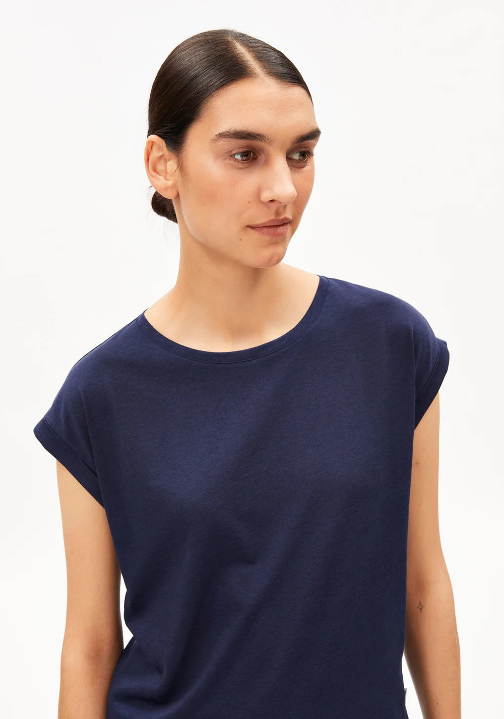 Armedangels - JILAANA T-SHIRT tinted navy - WERTE FREUNDE