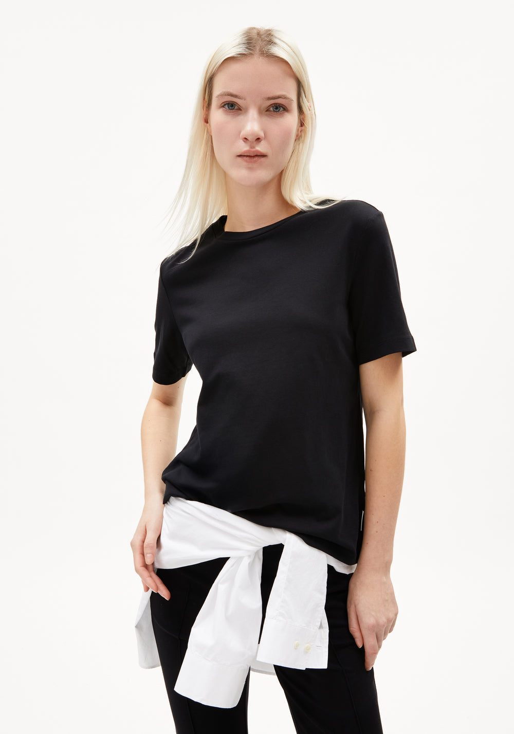 Armedangels - LUALAA Jersey Shirts T-Shirt black - WERTE FREUNDE