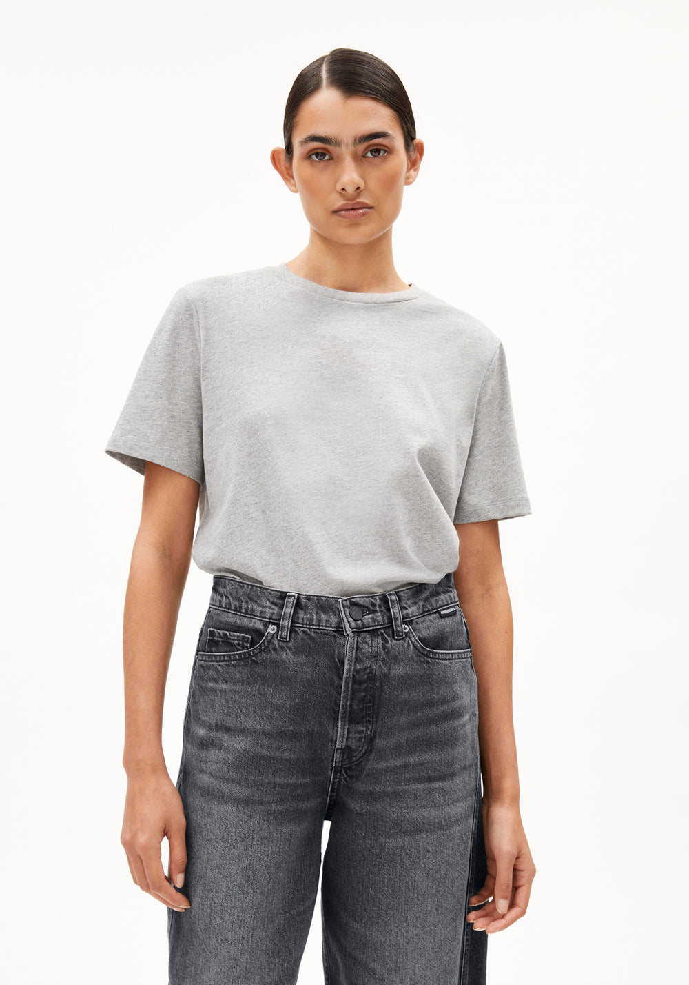 Armedangels - LUALAA Jersey Shirts T-Shirt silver melange - WERTE FREUNDE