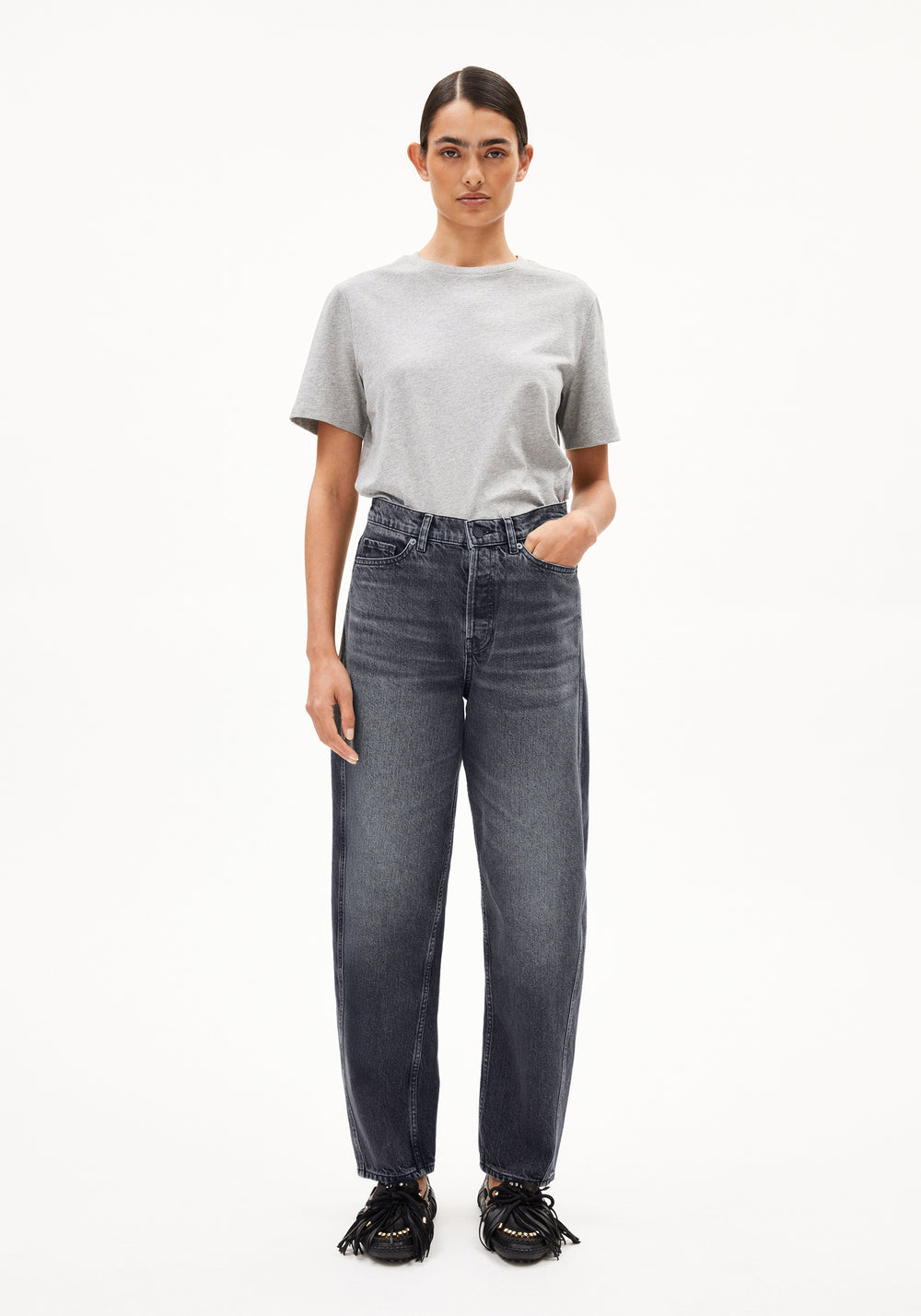 Armedangels - LUALAA Jersey Shirts T-Shirt silver melange - WERTE FREUNDE