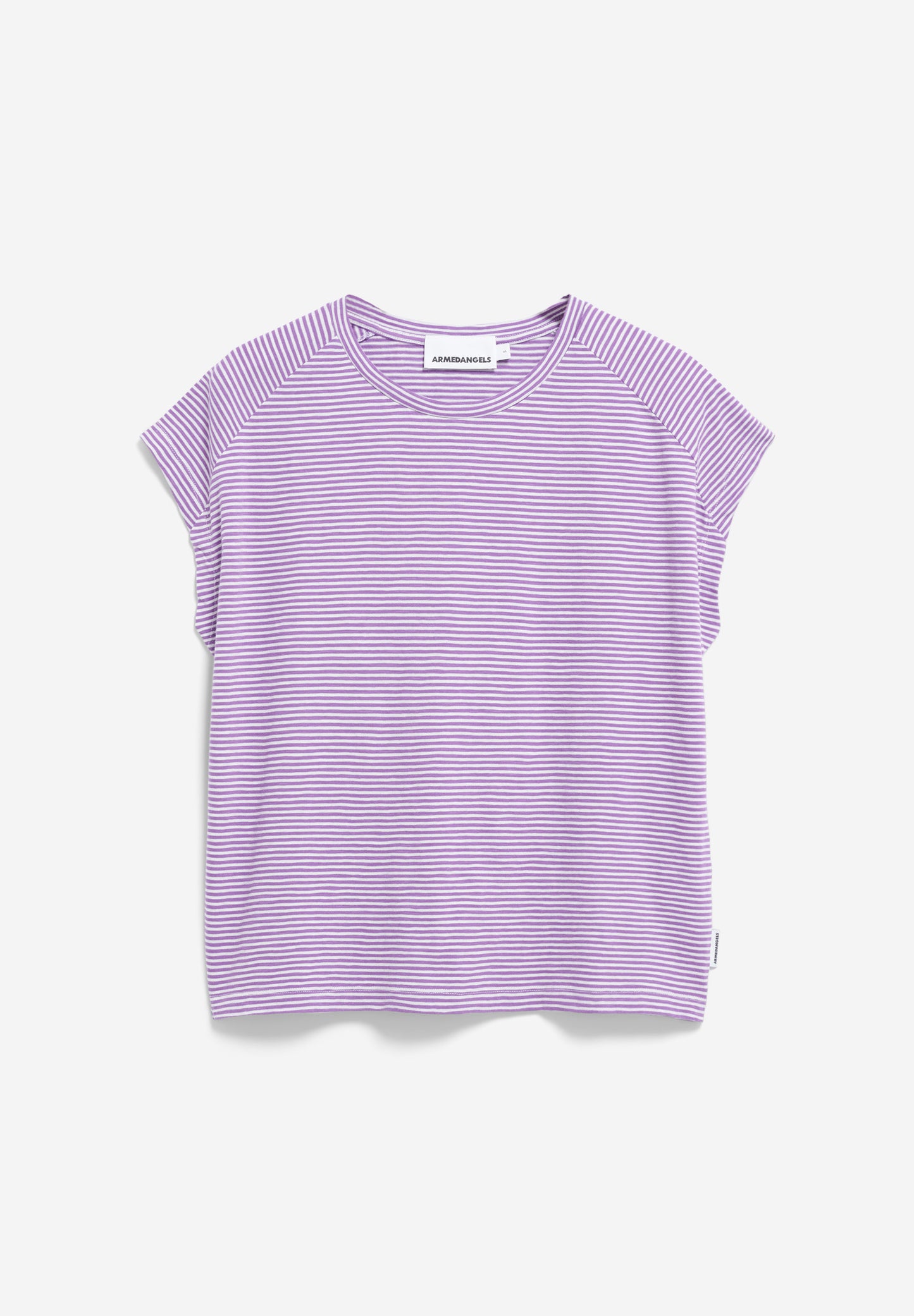 Armedangels - ONELIAA LOVELY STRIPES Jersey Shirts T-Shirt oatmilk-orchid - WERTE FREUNDE